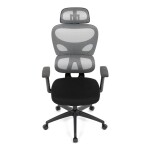 Kancelářská židle, šedá síťovina, černý plast, kolečka na tvrdé podlahy