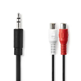 Nedis Stereo Audio kabel jack 3.5 mm (M) - 2x RCA (F) 0.20 m černá (CAGB22250BK02)