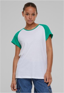 Dámské tričko Contrast Raglan bílá/zelená