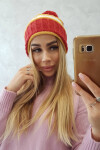Dámská čepice Kinga K297 red+mustard+ecru UNI
