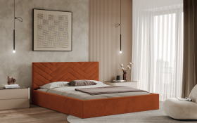 FRONTI Postel TRIEST 180x200 měděná s úložným prostorem