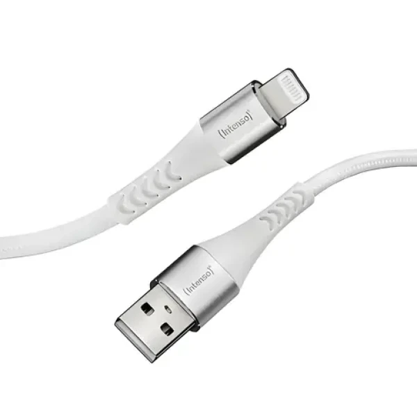 Intenso A315L bílá / Kabel USB-A - Lightning / 1,5 m / 12W / nylonový opletení (7902102)