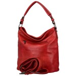 Trendy dámská koženková kabelka na rameno Sandipa, červená