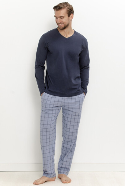 Pyžamo Taro 3668 Dorian, dlouhé rukávy, velikosti M–2XL, Z26 tmavě modrá XXL