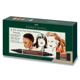 Popisovač Faber-Castell Pitt Artist Pen Dual Marker Portrait sada 5 ks