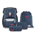 Školní aktovka pro prvňáčky – 4 dílný set, Step by Step BASIS Blue Lines, AGR