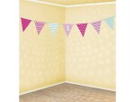 PartyDeco girlanda s růžovými a mátovými praporky 1st Birthday