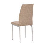 Židle jídelní, béžová látka, šedé kovové nohy