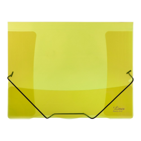 Sloha s gumou průhledná Lines žlutá - 5ks