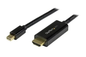 StarTech pasivní adaptér Mini DisplayPort M na HDMI M černá 3m / 4k a 2K / audio 7.1 (MDP2HDMM3MB)