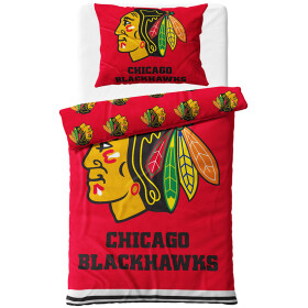 TipTrade Mikroplyšové povlečení Chicago Blackhawks, červená, 140 x 200 cm (peřina), 70 x 90 cm (polštář)