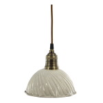 Chic Antique Stropní lampa Lunel Twisted Cream, krémová barva, kov