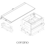CERANO - Koupelnová skříňka Carole - bílá matná + deska pod umyvadlo Navira Slim - 18 mm + konzole chrom - 120x46x49,8 CER-606105