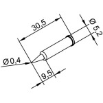 TOOLCRAFT KB-200 pájecí hrot dlátový, zahnutý Velikost hrotů 19.5 mm Délka hrotů 130 mm Obsah 1 ks