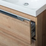 MEREO - Mailo, koupelnová skříňka s keramickým umyvadlem 121 cm, dub Riviera, chrom madlo CN523