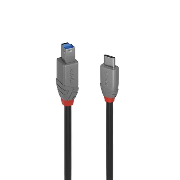 Lindy Anthra Line USB-C - USB-B 1m černá / Kabel USB / USB 3.2 Gen 1 / 500 Mbit/s (36666)