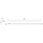 MEXEN - Line-B spádová lišta nástěnná 120 cm pravá, zlato 185002120R