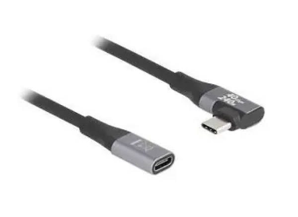Delock USB4 20 Gbps černá / Prodlužovací kabel / USB-C / 2 m / pravoúhlý / USB PD 240 W (81148)