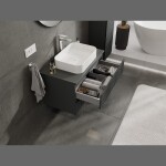 MEXEN/S - Rivel koupelnová skříňka pod umyvadlo 80, 2 zásuvky, reliéf , grafit mat 91A20-08047-2-BFF66