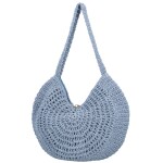 Módní dámská pletená kabelka na rameno Dióna, světle modrá