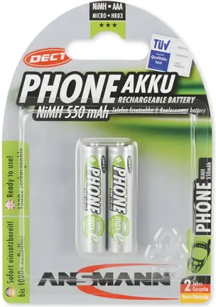 Ansmann DECT Micro / Nabíjecí baterie / AAA / NiMH / 550 mAh / 1.2V / 2 ks (5035523)