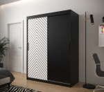 Šatní skříň Abi Jodelka Barva korpusu: Černá, Rozměry: 120 cm, Dveře: Bílá mat