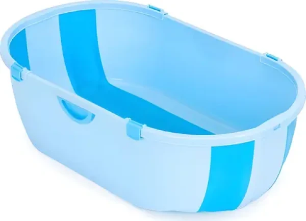 ECOTOYS Skládací vanička modrá / Vanička / 79 x 45 x 23,5 cm / do 12 měsíců (HA-B46 BLUE)