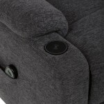 Křeslo polohovací elektrické, 1 motor, šedá látka, bezdrátové nabíjení pro mobilní telefon