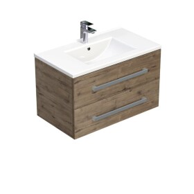 Koupelnová skříňka s umyvadlem SAT Cube Way 80x53x46 cm dub Wellington mat CUBE46802DWMOD CUBE46802DWMOD