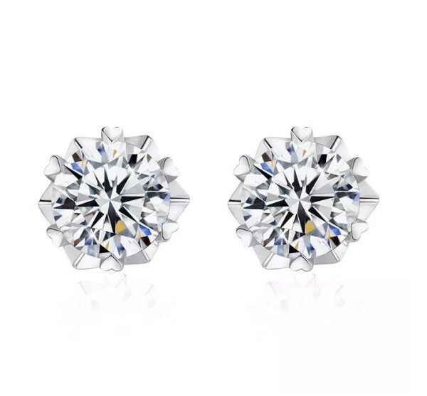 Royal Fashion stříbrné náušnice HA-XEZ007-SILVER-MOISSANITE