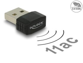 DeLock USB 2.0 WiFi adaptér 433 + 150 Mbps černá (12461)