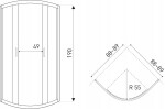 KERRA - Sprchová kabina Tiara 90x90 půlkruhová s vaničkou 5907548112552