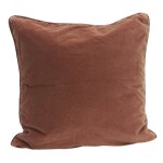 MADAM STOLTZ Sametový povlak na polštář Brick 50 × 50 cm, oranžová barva, hnědá barva, textil