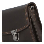 Malá pánská kožená taška na opasek Yolande Green Wood tmavě hnědá