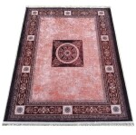 DumDekorace Vintage vínový koberec s jemným vzorem Šířka: 120 cm | Délka: 180 cm