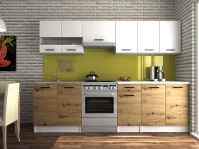 FRONTI Kuchyňská linka LUIZA III 260x200 - Bílá + artisan