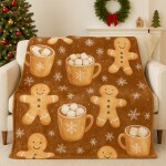 Super měkká plyšová deka se zimním motivem - 150 x 200 cm