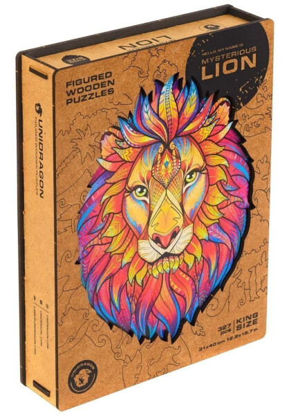 UNIDRAGON dřevěné puzzle Lev, velikost