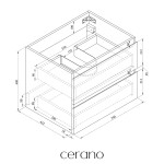 CERANO - Koupelnová skříňka pod umyvadlo Carole - bílá matná - 59x48x45 CER-431554