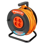 FESTA 37761 Prodlužovací kabel na bubnu, 50m, 4 zás., 3x1,5mm, oranžový