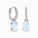 Royal Fashion stříbrné náušnice MOON-ED-13-SILVER-TOPAZ