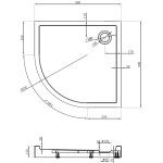 MEXEN - Flow+ Sprchová vanička čtvrtkruh 90 x 90, bílá lesk 46Q109090H