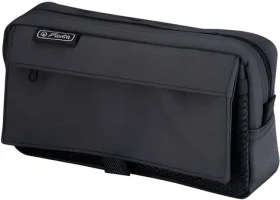 HERLITZ Penál se 2 vnějšími kapsami černý / Penál / polyester / zip / 21 x 11 x 5,5 cm (11415999)
