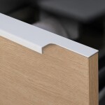 Mereo Mailo, koupelnová skříňka s umyvadlem z litého mramoru 61 cm, dub Riviera, elox AL madlo CN520MA