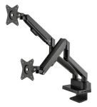 Manhattan Držák pro 2 monitory s dokovací stanicí 8v1 černá / Držák monitoru / 17-32" / VESA 75x75-100x100 (461887)
