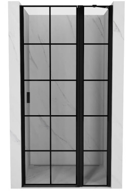 MEXEN - Mist sprchové dveře křídlové pravé 80, černá dekor, černá 8A4-080-000-70-77-P