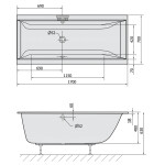 POLYSAN - CLEO SLIM obdélníková vana 170x70x48cm, bílá 74611S