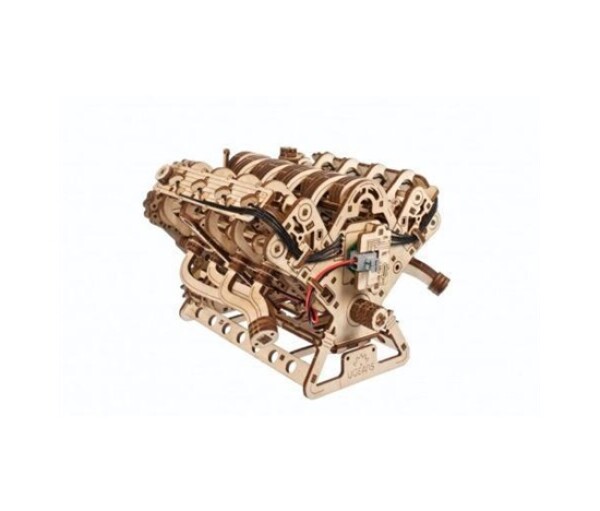 Ugears 3D dřevěné mechanické puzzle Motor V8