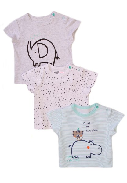 Tričko kojenecké s krátkým rukávem 3pack, Minoti, Koala 3, bílá - 56/62 | 0-3m