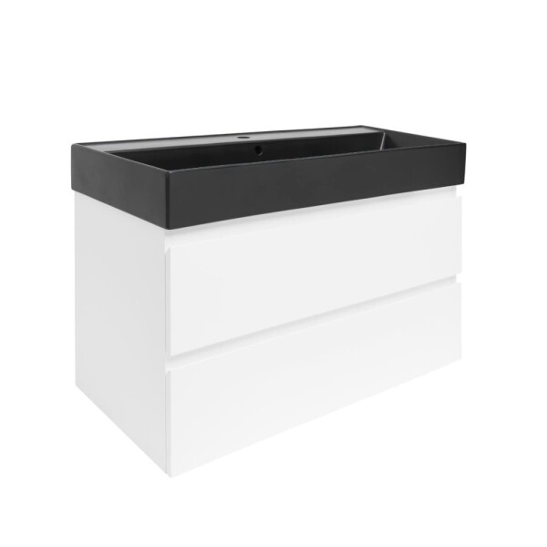 Koupelnová skříňka s umyvadlem SAT B-Way 99x50x45 cm bílá lesk BWAY2100WU2BB BWAY2100WU2BB